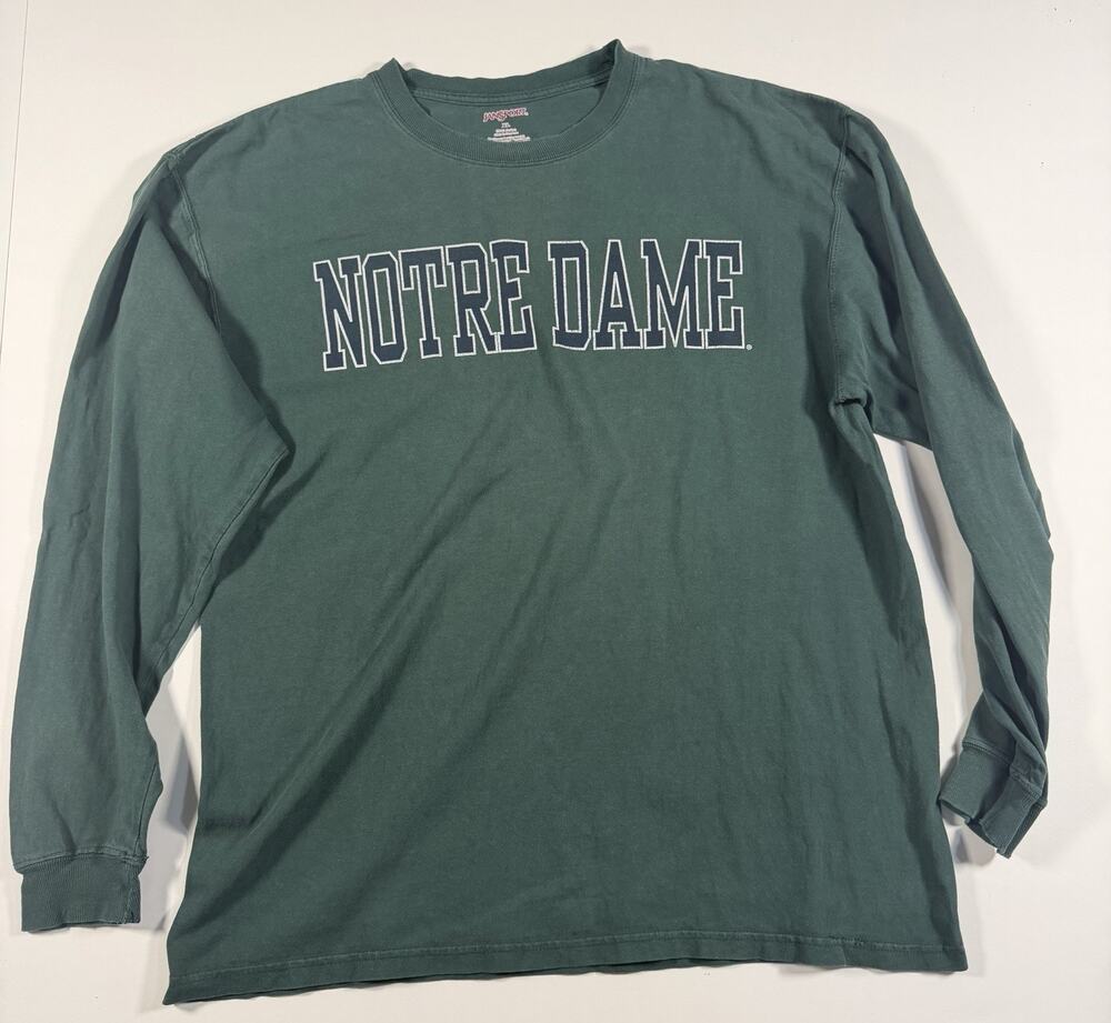 Men’s Large Forest Green Long Sleeve Jansport Notre Dame Shirt